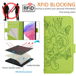 浮雕玫瑰 RFID 防盜皮革手機殼，適用於 iPhone 11 Pro Max、iPhone 11、iPhone 11 Pro、iPhone XS / X、iPhone XR、iPhone XS Max、iPhone 8 Plus / 7 Plus