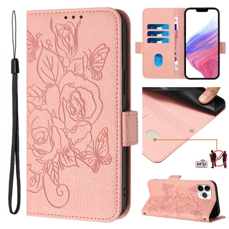 浮雕玫瑰 RFID 防盜皮革手機殼，適用於 iPhone 11 Pro Max、iPhone 11、iPhone 11 Pro、iPhone XS / X、iPhone XR、iPhone XS Max、iPhone 8 Plus / 7 Plus