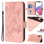 浮雕玫瑰 RFID 防盜皮革手機殼，適用於 iPhone 11 Pro Max、iPhone 11、iPhone 11 Pro、iPhone XS / X、iPhone XR、iPhone XS Max、iPhone 8 Plus / 7 Plus