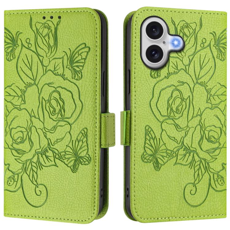 壓紋玫瑰 RFID 防盜皮革手機殼，適用於 iPhone 17 Pro Max、iPhone 17 Pro、iPhone 17、iPhone Air、iPhone SE 2024、iPhone 16 Pro Max、iPhone 16 Pro、iPhone 16 Plus