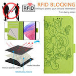 壓紋玫瑰 RFID 防盜皮革手機殼，適用於 iPhone 17 Pro Max、iPhone 17 Pro、iPhone 17、iPhone Air、iPhone SE 2024、iPhone 16 Pro Max、iPhone 16 Pro、iPhone 16 Plus