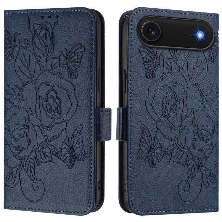 壓紋玫瑰 RFID 防盜皮革手機殼，適用於 iPhone 17 Pro Max、iPhone 17 Pro、iPhone 17、iPhone Air、iPhone SE 2024、iPhone 16 Pro Max、iPhone 16 Pro、iPhone 16 Plus