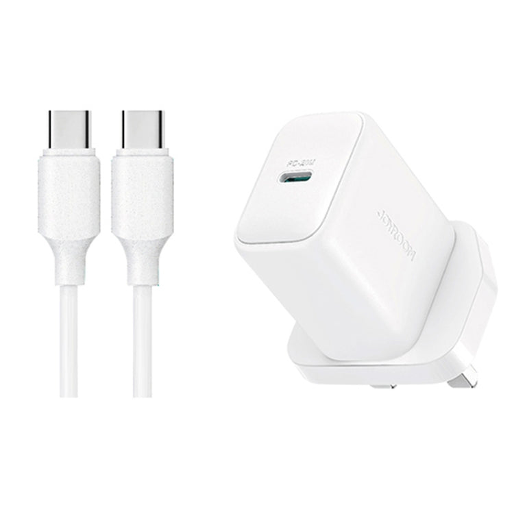 JOYROOM JR-TCF20 PD20W Type-C 充電器套件，含 Type-C to Type-C 線，EU 插頭 + Type-C to Type-C 線，UK 插頭 + Type-C to Type-C 線