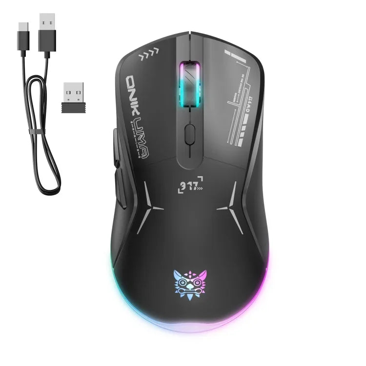 ONIKUMA CW917 RGB 4800DPI雙模有線+2.4GHz無線滑鼠，CW917（黑色），CW917（白色）