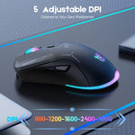 ONIKUMA CW917 RGB 4800DPI雙模有線+2.4GHz無線滑鼠，CW917（黑色），CW917（白色）