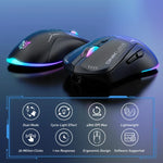 ONIKUMA CW917 RGB 4800DPI雙模有線+2.4GHz無線滑鼠，CW917（黑色），CW917（白色）