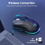 ONIKUMA CW917 RGB 4800DPI雙模有線+2.4GHz無線滑鼠，CW917（黑色），CW917（白色）
