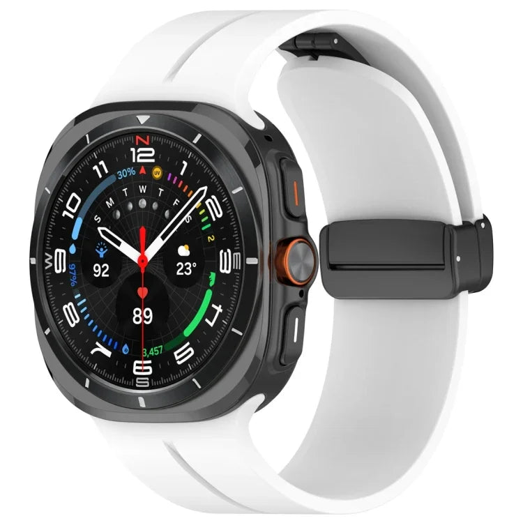 磁吸摺疊扣矽膠錶帶，適用於Samsung Galaxy Watch Ultra 47mm / Ultra 2025