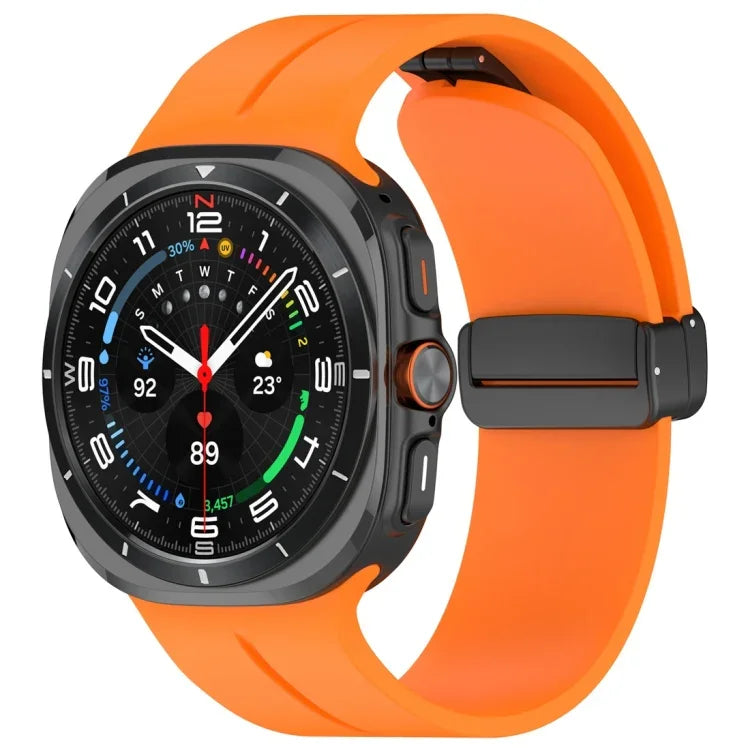 磁吸摺疊扣矽膠錶帶，適用於Samsung Galaxy Watch Ultra 47mm / Ultra 2025