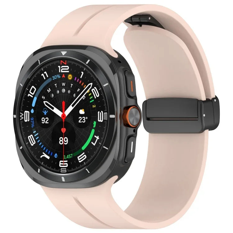 磁吸摺疊扣矽膠錶帶，適用於Samsung Galaxy Watch Ultra 47mm / Ultra 2025