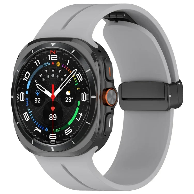 磁吸摺疊扣矽膠錶帶，適用於Samsung Galaxy Watch Ultra 47mm / Ultra 2025