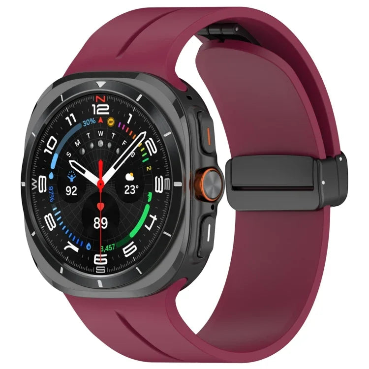 磁吸摺疊扣矽膠錶帶，適用於Samsung Galaxy Watch Ultra 47mm / Ultra 2025