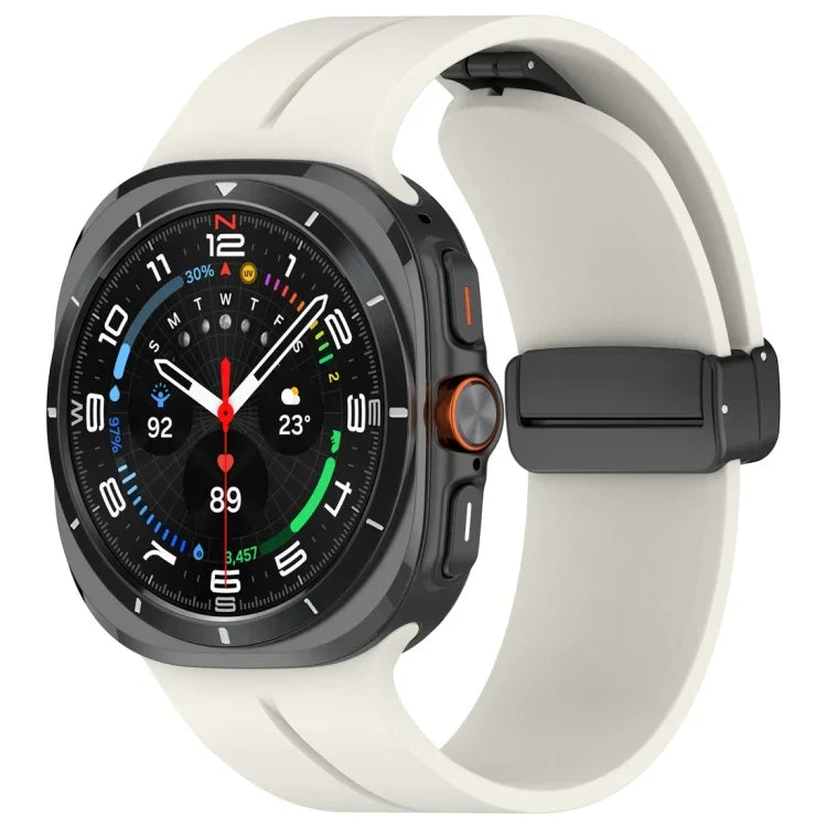 磁吸摺疊扣矽膠錶帶，適用於Samsung Galaxy Watch Ultra 47mm / Ultra 2025