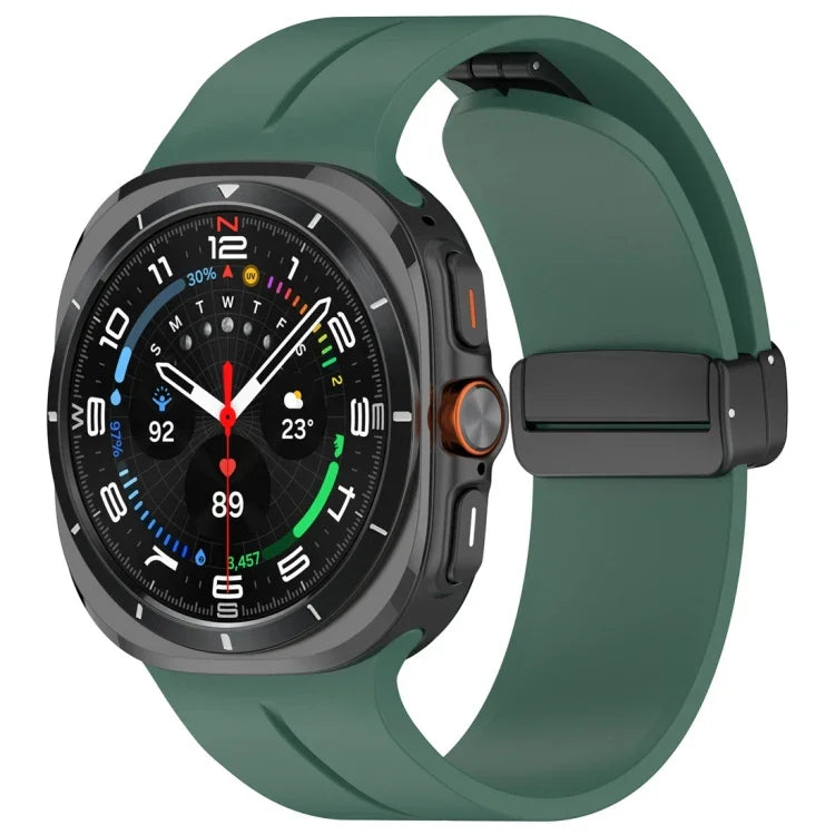 磁吸摺疊扣矽膠錶帶，適用於Samsung Galaxy Watch Ultra 47mm / Ultra 2025