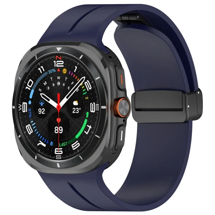 磁吸摺疊扣矽膠錶帶，適用於Samsung Galaxy Watch Ultra 47mm / Ultra 2025