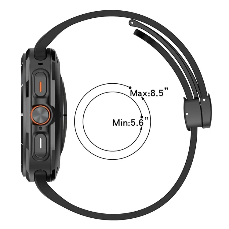 磁吸摺疊扣矽膠錶帶，適用於Samsung Galaxy Watch Ultra 47mm / Ultra 2025