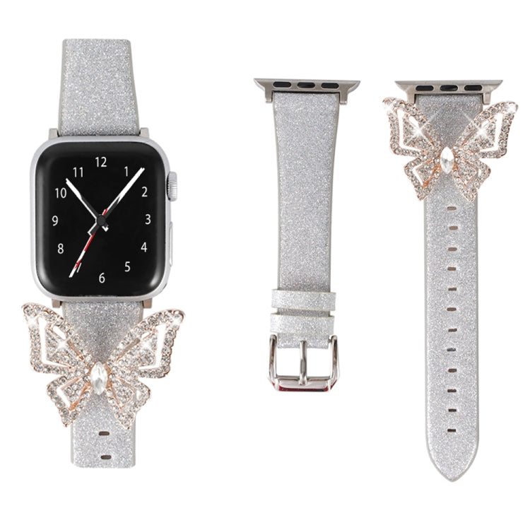 蝴蝶結亮鑽替換錶帶，適用於Apple Watch 5 & 4 44mm / 3 & 2 & 1 42mm