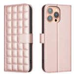 方格紋理皮革手機殼，適用於 iPhone 17e / 16e、iPhone 17 Pro Max、iPhone 16 Pro Max、iPhone 16 Pro、iPhone 16 Plus、iPhone 16、iPhone 15 Pro Max、iPhone 15 Pro