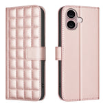方格紋理皮革手機殼，適用於 iPhone 17e / 16e、iPhone 17 Pro Max、iPhone 16 Pro Max、iPhone 16 Pro、iPhone 16 Plus、iPhone 16、iPhone 15 Pro Max、iPhone 15 Pro