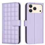 方格紋理皮革手機殼，適用於 iPhone 17e / 16e、iPhone 17 Pro Max、iPhone 16 Pro Max、iPhone 16 Pro、iPhone 16 Plus、iPhone 16、iPhone 15 Pro Max、iPhone 15 Pro