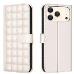 方格紋理皮革手機殼，適用於 iPhone 17e / 16e、iPhone 17 Pro Max、iPhone 16 Pro Max、iPhone 16 Pro、iPhone 16 Plus、iPhone 16、iPhone 15 Pro Max、iPhone 15 Pro