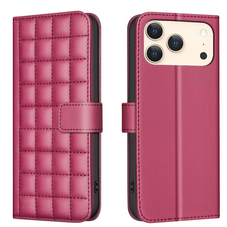 方格紋理皮革手機殼，適用於 iPhone 17e / 16e、iPhone 17 Pro Max、iPhone 16 Pro Max、iPhone 16 Pro、iPhone 16 Plus、iPhone 16、iPhone 15 Pro Max、iPhone 15 Pro
