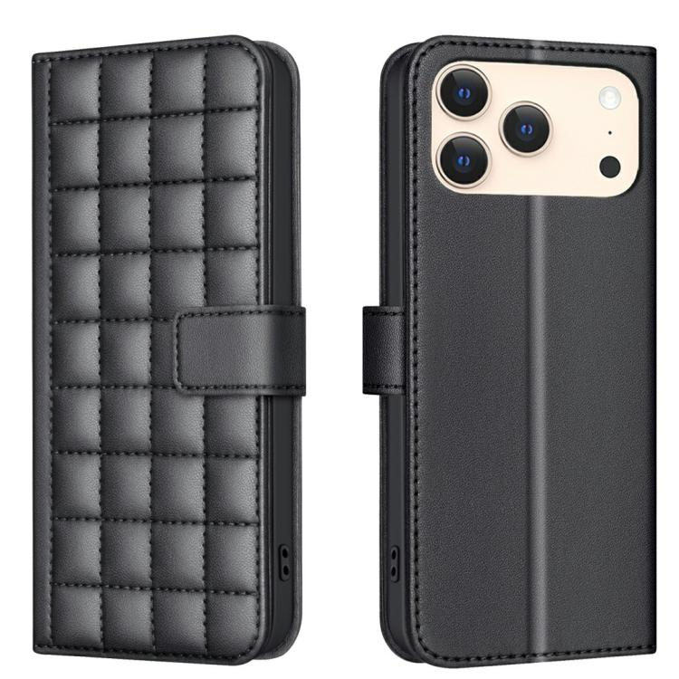 方格紋理皮革手機殼，適用於 iPhone 17e / 16e、iPhone 17 Pro Max、iPhone 16 Pro Max、iPhone 16 Pro、iPhone 16 Plus、iPhone 16、iPhone 15 Pro Max、iPhone 15 Pro
