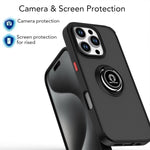 Q Shadow 1 系列 TPU + PC 手機殼附指環，適用於 iPhone 16 Pro、iPhone 16 Plus、iPhone 15 Pro Max、iPhone 15 Pro、iPhone 15 Plus、iPhone 15