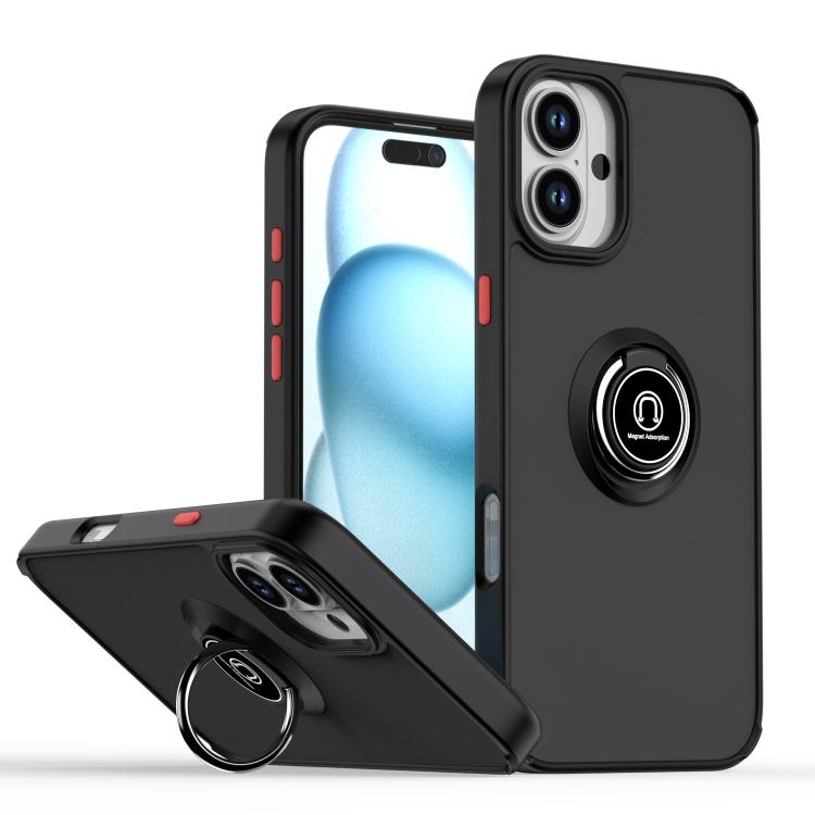 Q Shadow 1 系列 TPU + PC 手機殼附指環，適用於 iPhone 16 Pro、iPhone 16 Plus、iPhone 15 Pro Max、iPhone 15 Pro、iPhone 15 Plus、iPhone 15