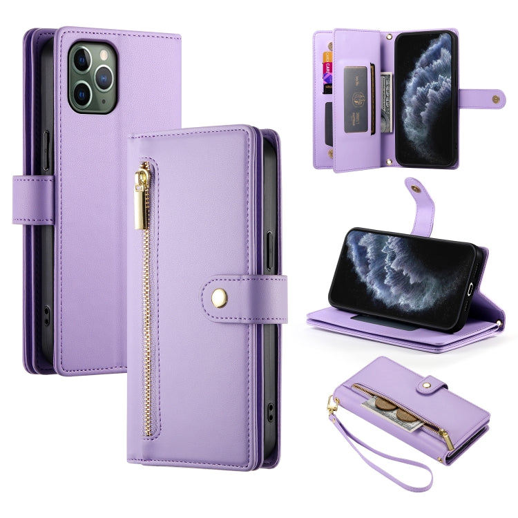 九卡槽拉鍊錢包包皮革手機殼，適用於 iPhone 11 Pro Max、iPhone 11、iPhone 11 Pro