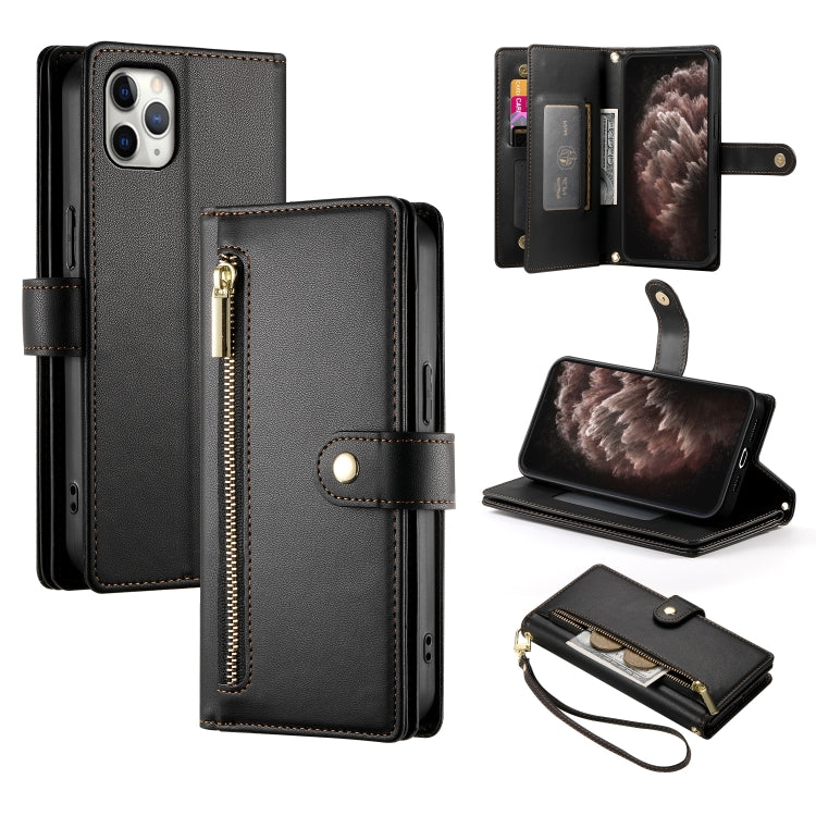 九卡槽拉鍊錢包包皮革手機殼，適用於 iPhone 11 Pro Max、iPhone 11、iPhone 11 Pro