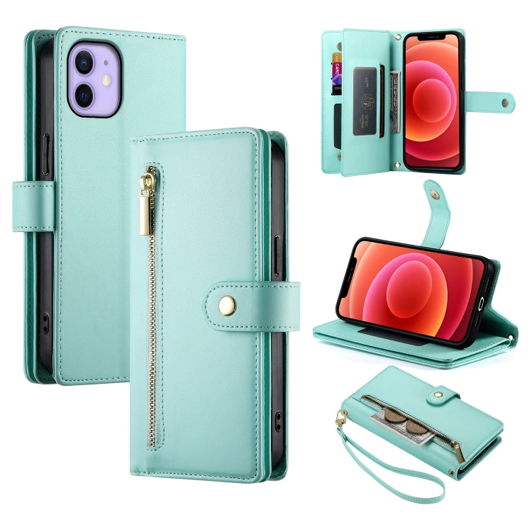 九卡槽拉鍊錢包包皮革手機殼，適用於 iPhone 14 Pro Max、iPhone 13 Pro Max、iPhone 13 Pro、iPhone 13、iPhone 13 mini、iPhone 12 / 12 Pro、iPhone 12 Pro Max、iPhone 12 mini
