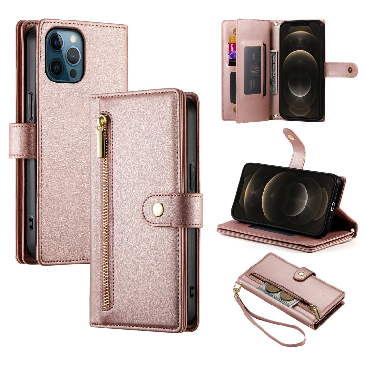 九卡槽拉鍊錢包包皮革手機殼，適用於 iPhone 14 Pro Max、iPhone 13 Pro Max、iPhone 13 Pro、iPhone 13、iPhone 13 mini、iPhone 12 / 12 Pro、iPhone 12 Pro Max、iPhone 12 mini