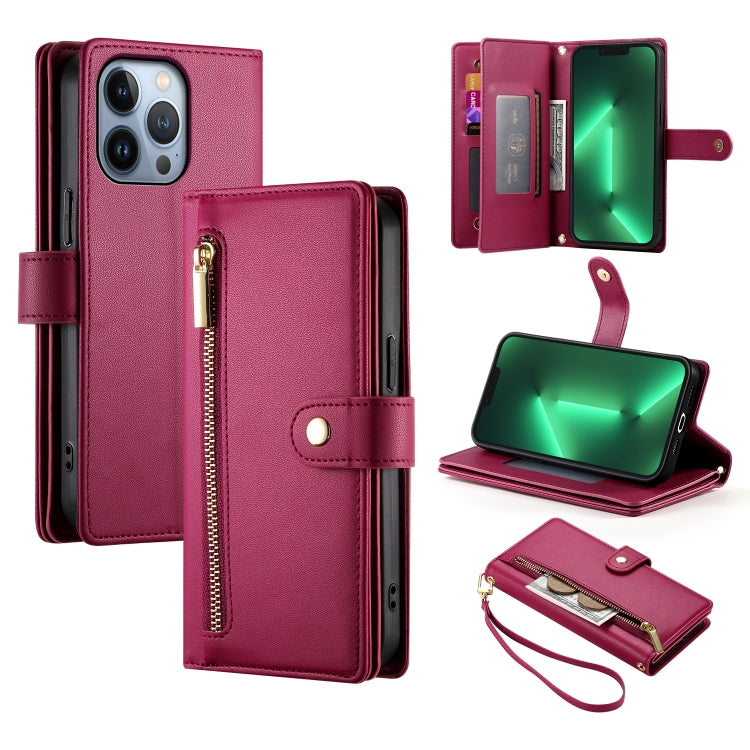 九卡槽拉鍊錢包包皮革手機殼，適用於 iPhone 14 Pro Max、iPhone 13 Pro Max、iPhone 13 Pro、iPhone 13、iPhone 13 mini、iPhone 12 / 12 Pro、iPhone 12 Pro Max、iPhone 12 mini
