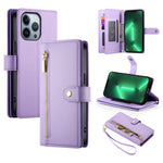 九卡槽拉鍊錢包包皮革手機殼，適用於 iPhone 14 Pro Max、iPhone 13 Pro Max、iPhone 13 Pro、iPhone 13、iPhone 13 mini、iPhone 12 / 12 Pro、iPhone 12 Pro Max、iPhone 12 mini