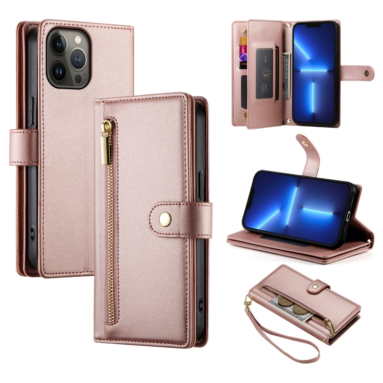 九卡槽拉鍊錢包包皮革手機殼，適用於 iPhone 14 Pro Max、iPhone 13 Pro Max、iPhone 13 Pro、iPhone 13、iPhone 13 mini、iPhone 12 / 12 Pro、iPhone 12 Pro Max、iPhone 12 mini