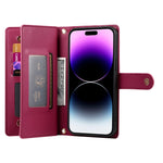 九卡槽拉鍊錢包包皮革手機殼，適用於 iPhone 14 Pro Max、iPhone 13 Pro Max、iPhone 13 Pro、iPhone 13、iPhone 13 mini、iPhone 12 / 12 Pro、iPhone 12 Pro Max、iPhone 12 mini