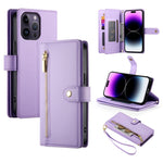 九卡槽拉鍊錢包包皮革手機殼，適用於 iPhone 14 Pro Max、iPhone 13 Pro Max、iPhone 13 Pro、iPhone 13、iPhone 13 mini、iPhone 12 / 12 Pro、iPhone 12 Pro Max、iPhone 12 mini