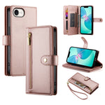 九卡槽拉鍊錢包包皮革手機殼，適用於 iPhone 17 Pro Max、iPhone 17 Pro、iPhone 17、iPhone Air、iPhone 16e、iPhone 16 Pro Max、iPhone 16 Pro、iPhone 16 Plus