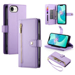 九卡槽拉鍊錢包包皮革手機殼，適用於 iPhone 17 Pro Max、iPhone 17 Pro、iPhone 17、iPhone Air、iPhone 16e、iPhone 16 Pro Max、iPhone 16 Pro、iPhone 16 Plus