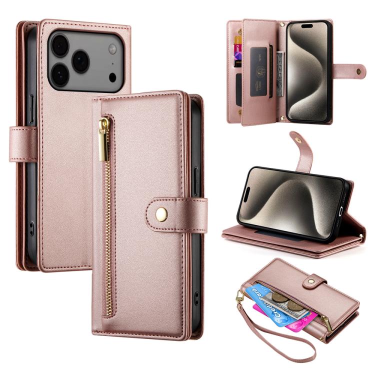 九卡槽拉鍊錢包包皮革手機殼，適用於 iPhone 17 Pro Max、iPhone 17 Pro、iPhone 17、iPhone Air、iPhone 16e、iPhone 16 Pro Max、iPhone 16 Pro、iPhone 16 Plus