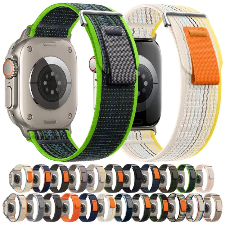 Dual-Section Loop Nylon Watch Band, For Apple Watch Series 7 41mm, For Apple Watch Series 7 45mm