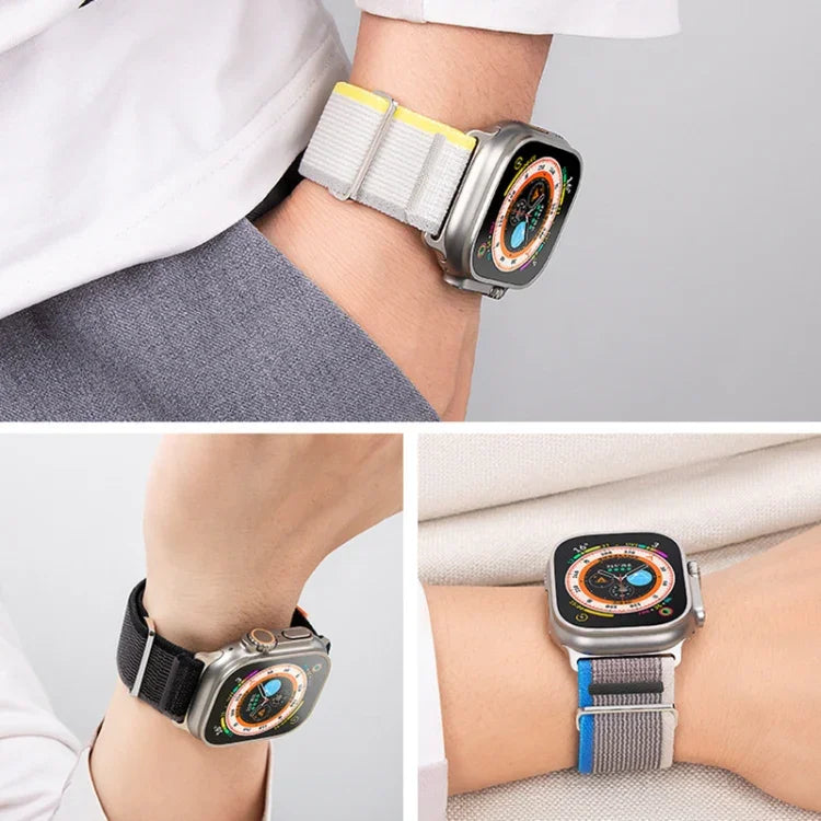 Dual-Section Loop Nylon Watch Band, For Apple Watch Series 8 41mm, For Apple Watch Series 8 45mm