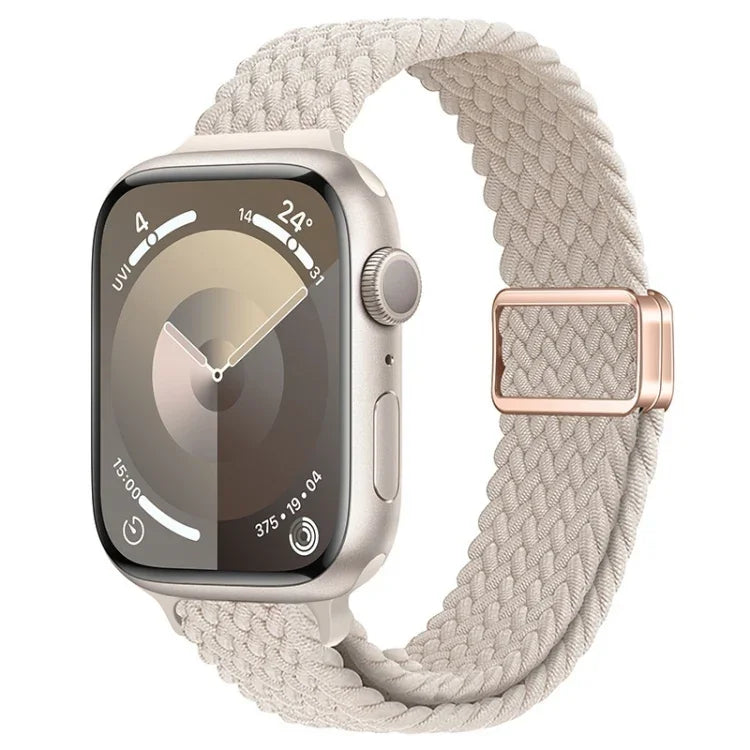 Slim Magnetic Buckle Nylon Braided Watch Band, For Apple Watch SE 2023 44mm, For Apple Watch SE 2023 40mm