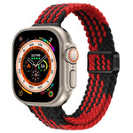 纖細磁扣尼龍編織錶帶，適用於 Apple Watch Series 9 41mm，適用於 Apple Watch Ultra 49mm