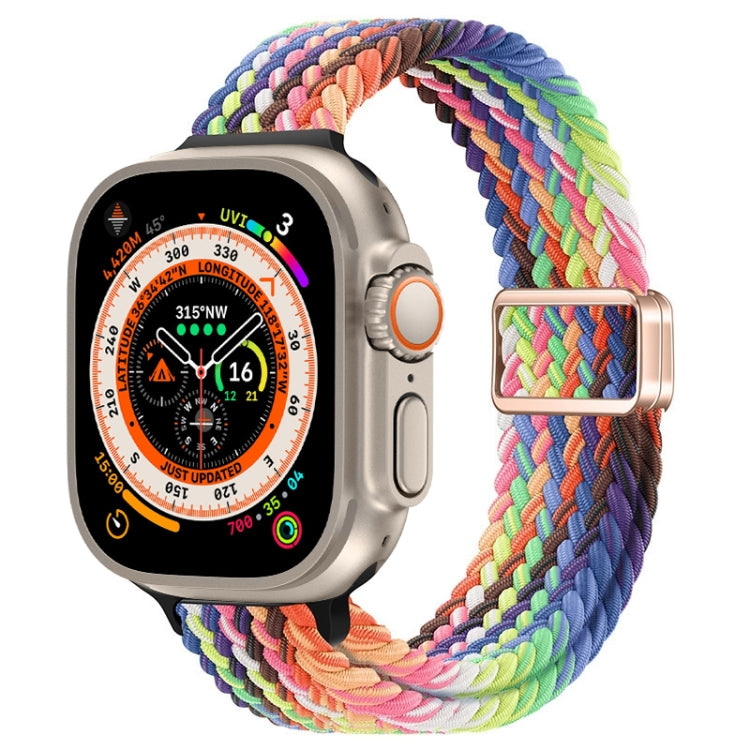 纖細磁扣尼龍編織錶帶，適用於 Apple Watch Series 9 41mm，適用於 Apple Watch Ultra 49mm