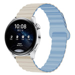 Two Color Magnetic Silicone Watch Band, 22mm