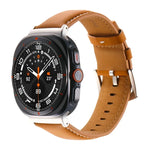 純真皮素面錶帶，適用於三星 Galaxy Watch Ultra 47mm / Ultra 2025