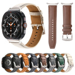 純真皮素面錶帶，適用於三星 Galaxy Watch Ultra 47mm / Ultra 2025