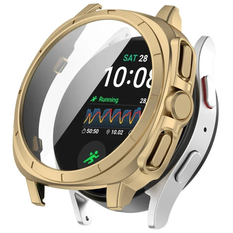 PC + 強化玻璃一體成型錶殼，適用於三星 Galaxy Watch 7 44mm
